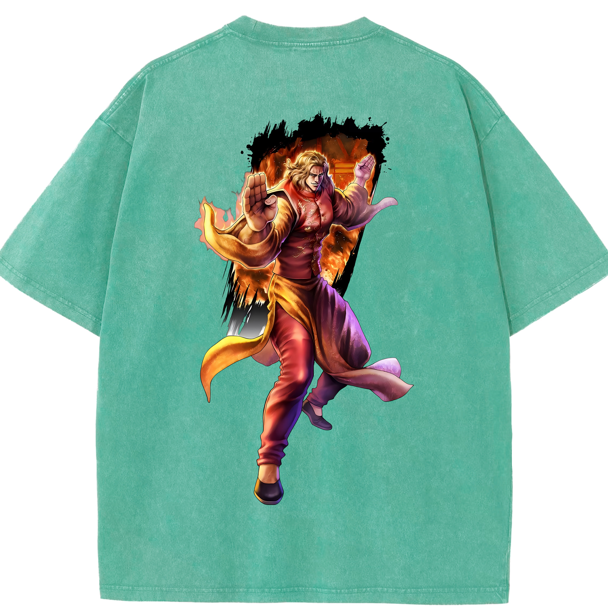 （画像用） 北斗の拳 Fist of the North Star 綿100% ヴィンテージ風 半袖Tシャツ（背面プリント）